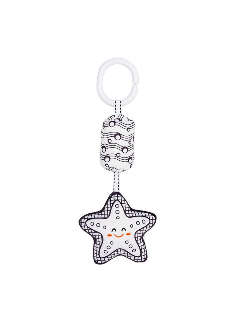 New Black And White Newborn Bed Bell Baby Early Education Toy Visual Stimulation Wind Chime Stroller Pendant Toy (Starfish) - Image 1